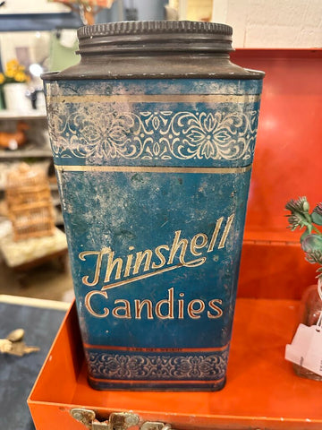 THINSHELL CANDIES VINTAGE TIN 11"x 5