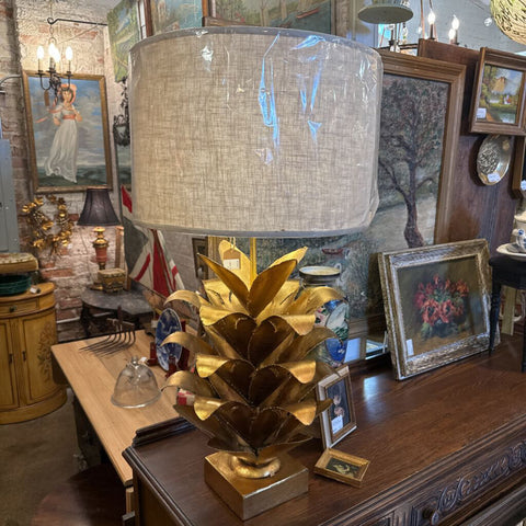 Gold Large Petal Lamp w shade