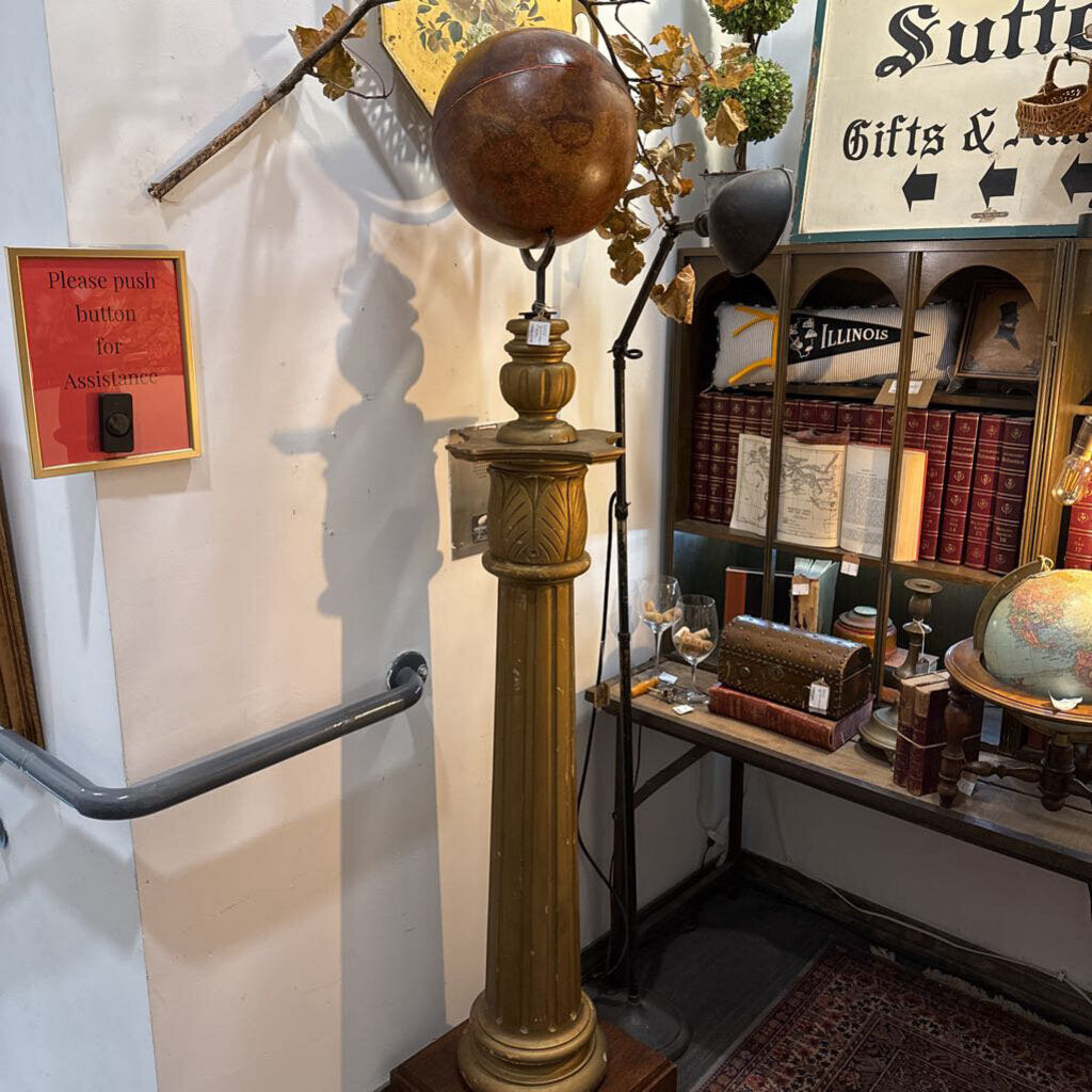 Old World Globe on Column in store pick up only