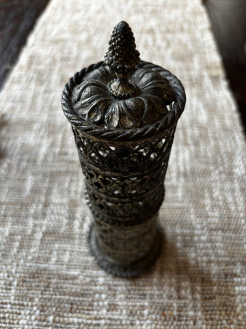 Vintage Filigree Brush Holder