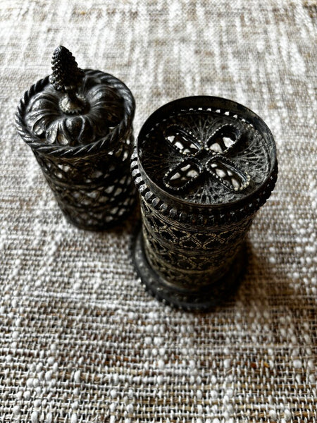 Vintage Filigree Brush Holder