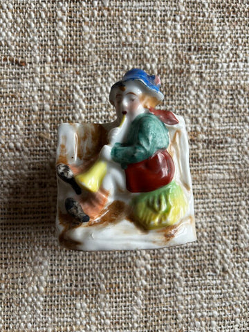 Vintage Boy w/Horn Match Holder/Vase