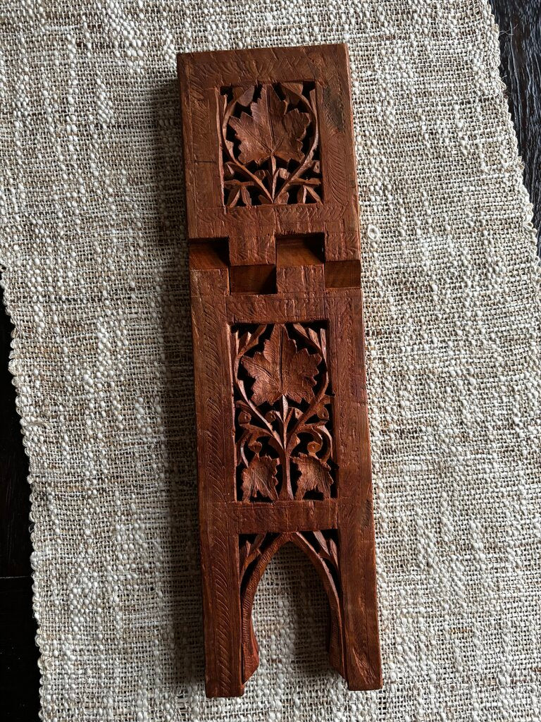 Vintage Hand Carved Folding Book Holder