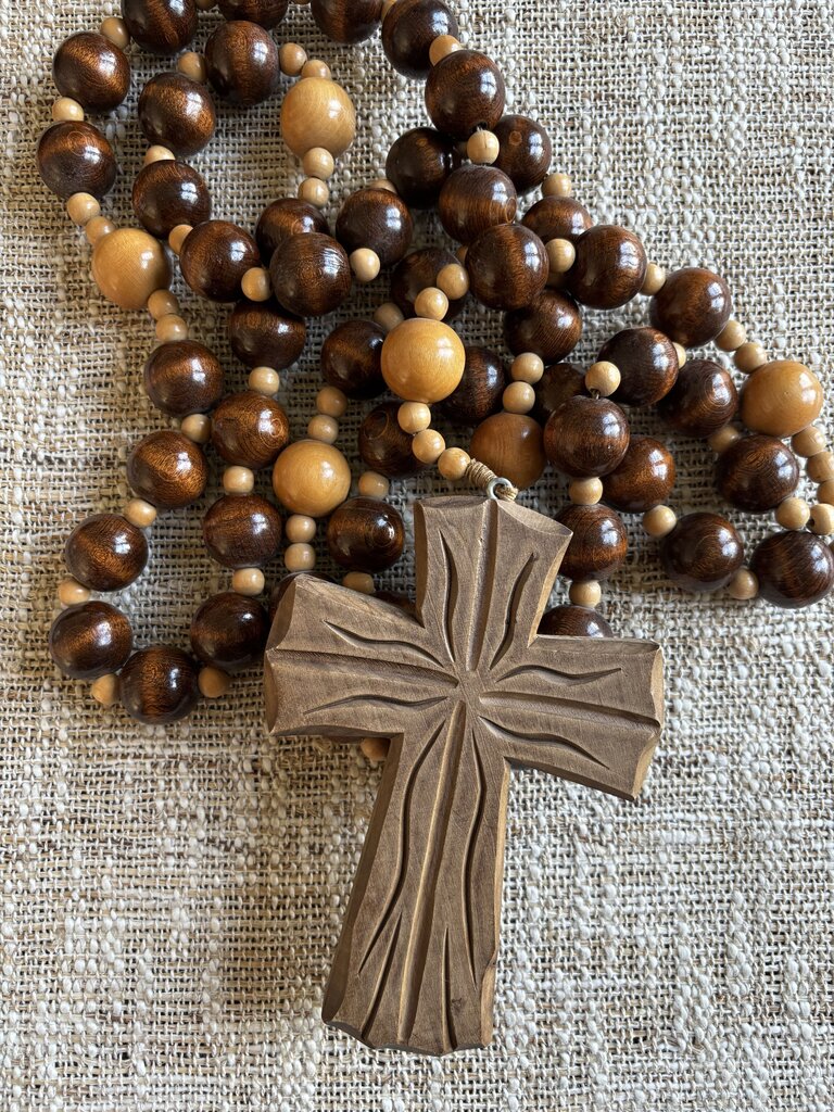 Vintage Large Wood Rosary