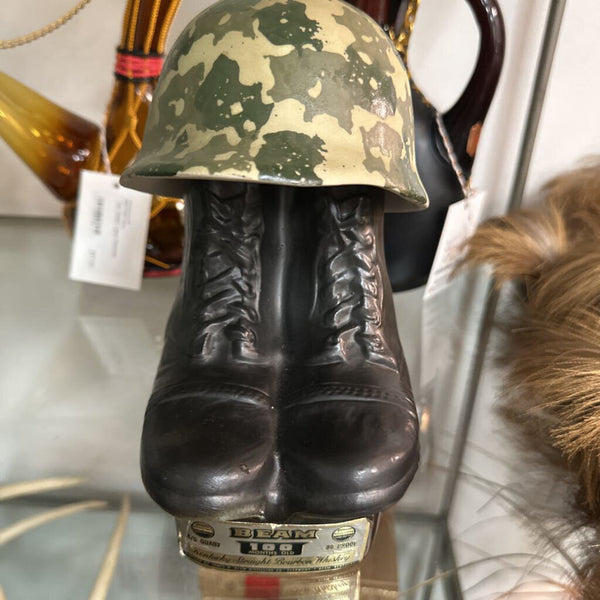 Jim Beam Military Bourbon Whiskey Decanter (empty) 8x5"