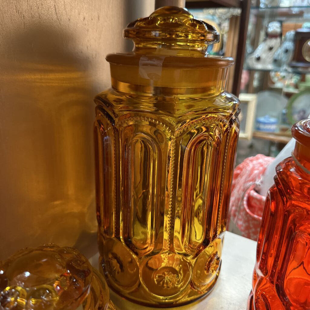 Amber Moon and Stars Canister 12"