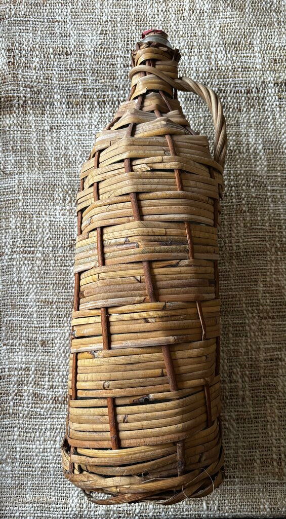 VTG Rustic Demijohn Bottle Wicker Wrapped