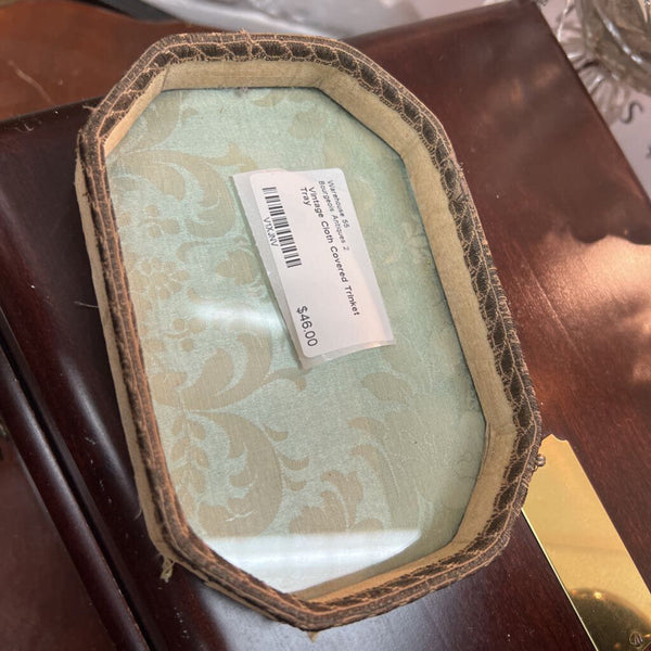 Vintage Cloth Covered Trinket Tray