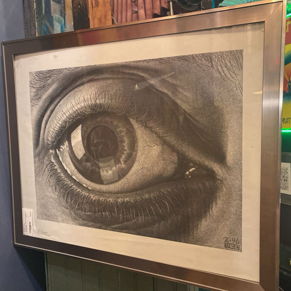 Framed eye with skull Escher print 22x18