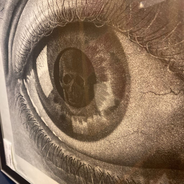 Framed eye with skull Escher print 22x18