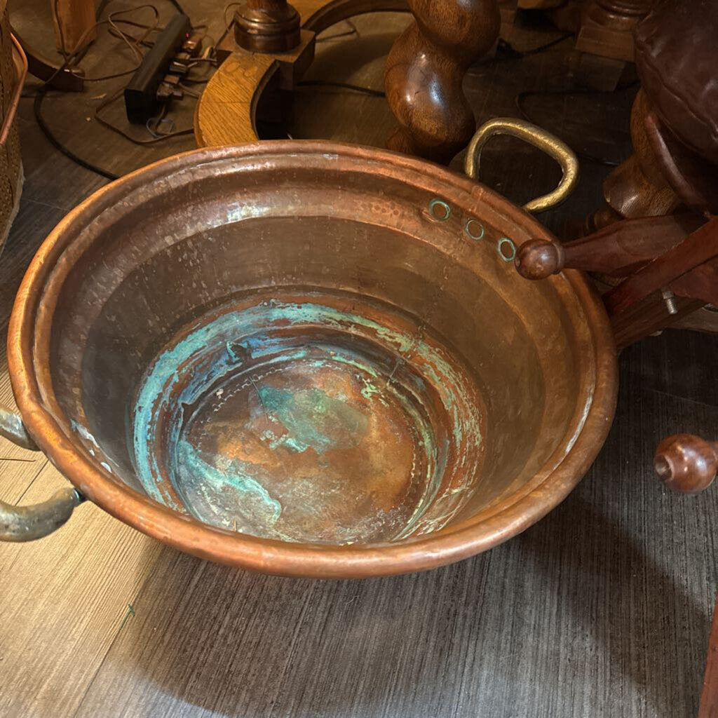 Large copper with brass handles