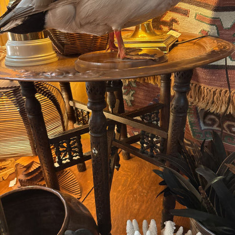 Antique Turkish tea table with copper tray