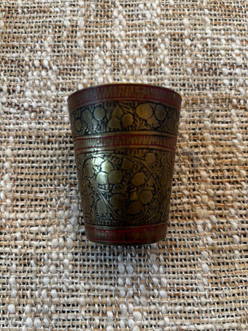 Vintage Brass Embossed Lassi Cup
