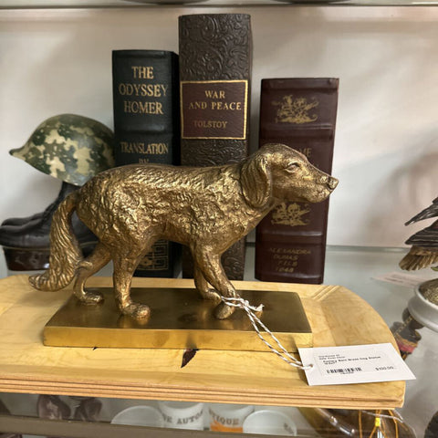 Pottery Barn Brass Dog Statue 10.5x7"