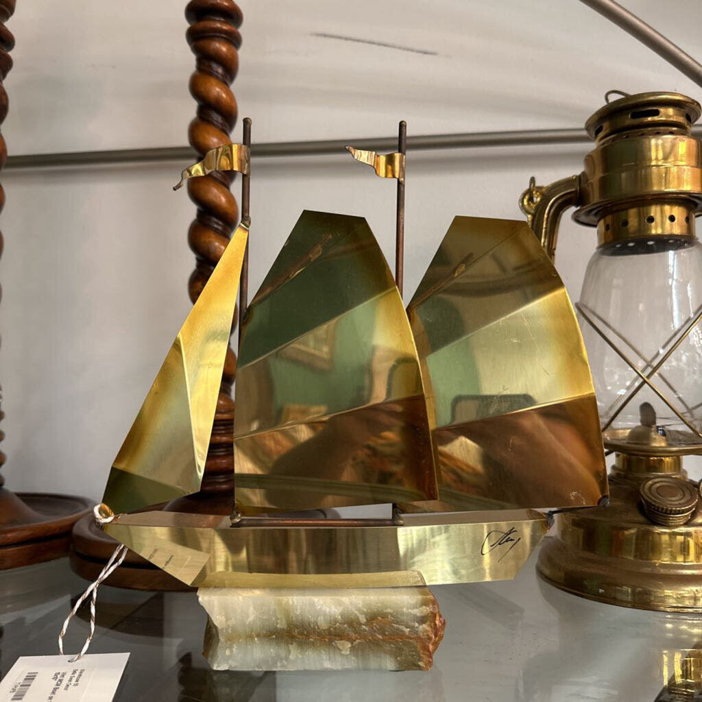 Vint MCM Boat on Wuartz signed 10x10"