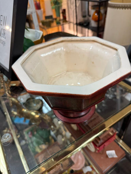 Red Haeger Pedestal Bowl W1903