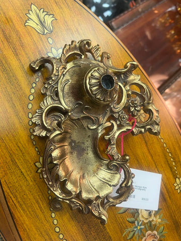 Vintage French Baroque Style Brass Inkwell Pen/Calligraphy