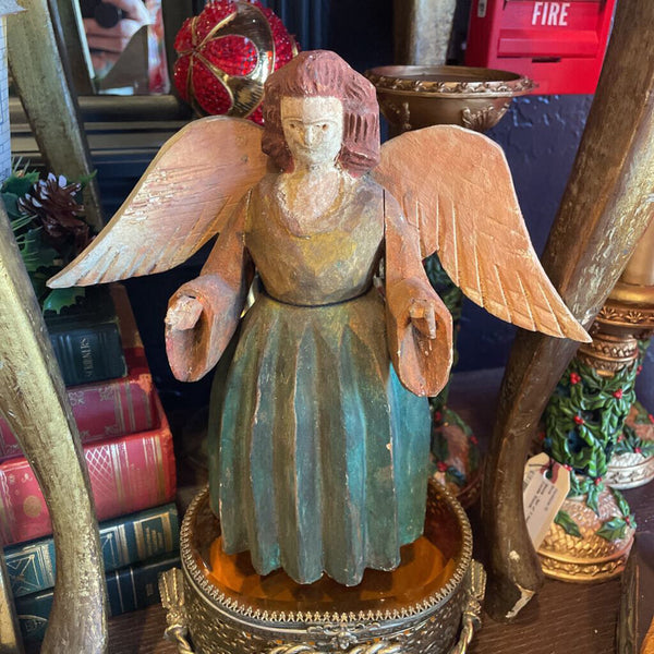 Moxie - Primitive Hand Carved Folk Art Angel - 9.25"