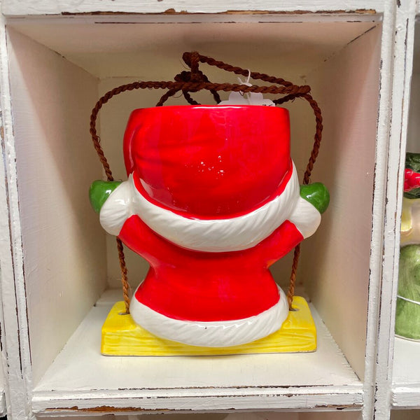 Moxie - Enesco Santa On Swing Planter - 5.25"