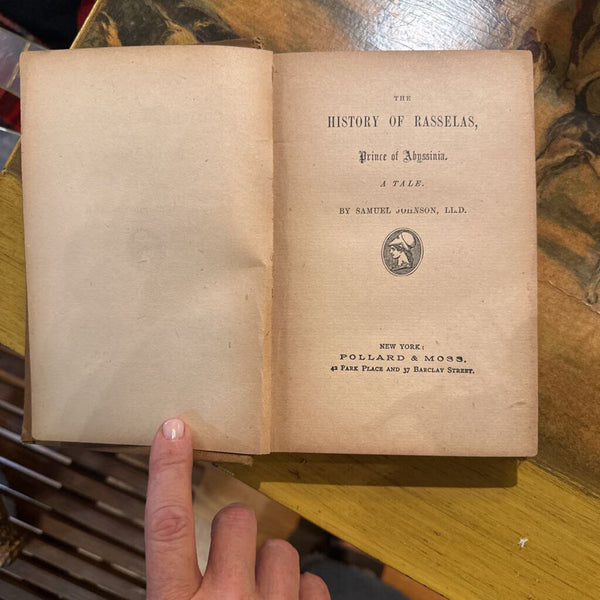 BEAUTIFUL ANTIQUE BOOK: RASSELAS by SAMUEL JOHNSON