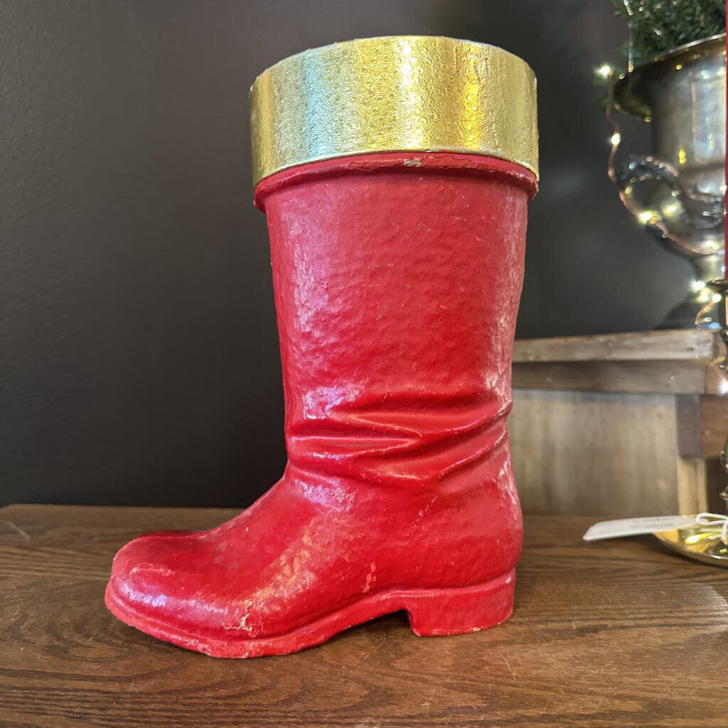Vintage 9-1/2" Paper Mache Santa Boot