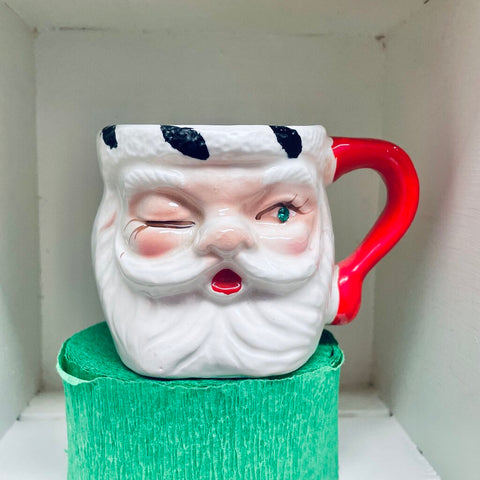 Moxie - Double Sided Santa Mug - Green Rhinestone Eye