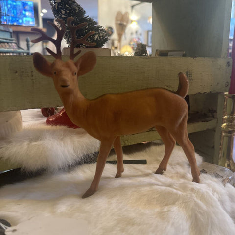 Vintage Flocked Deer