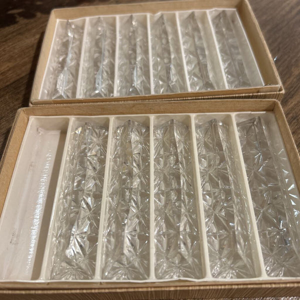 Set of 11 Crystal Knife Rests