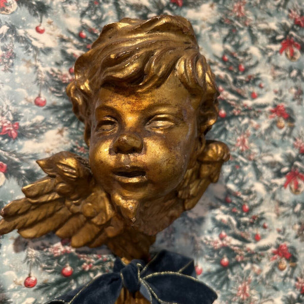 Vintage Cherub Wall Sconces Set of 2. 13.5"w x 11"t