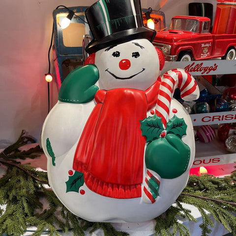 JFV ~ Vintage plastic Snowman wall- door hanging