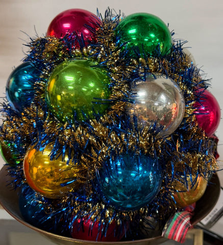 Vintage Ornament Tinsel Ball H3043