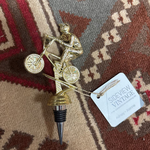Gold Plastic Dirt Bike Trophy Wine Stopper W1916