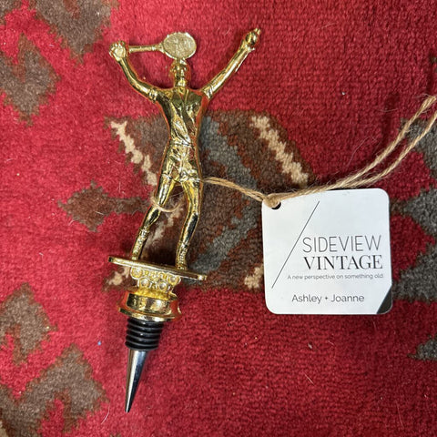 Gold Metal Tennis Trophy Wine Stopper W1919