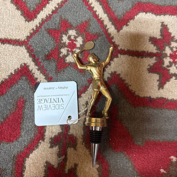 Gold Metal Tennis Trophy Wine Stopper W1919