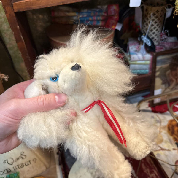 vintage shearling fur poodle stuffed animal