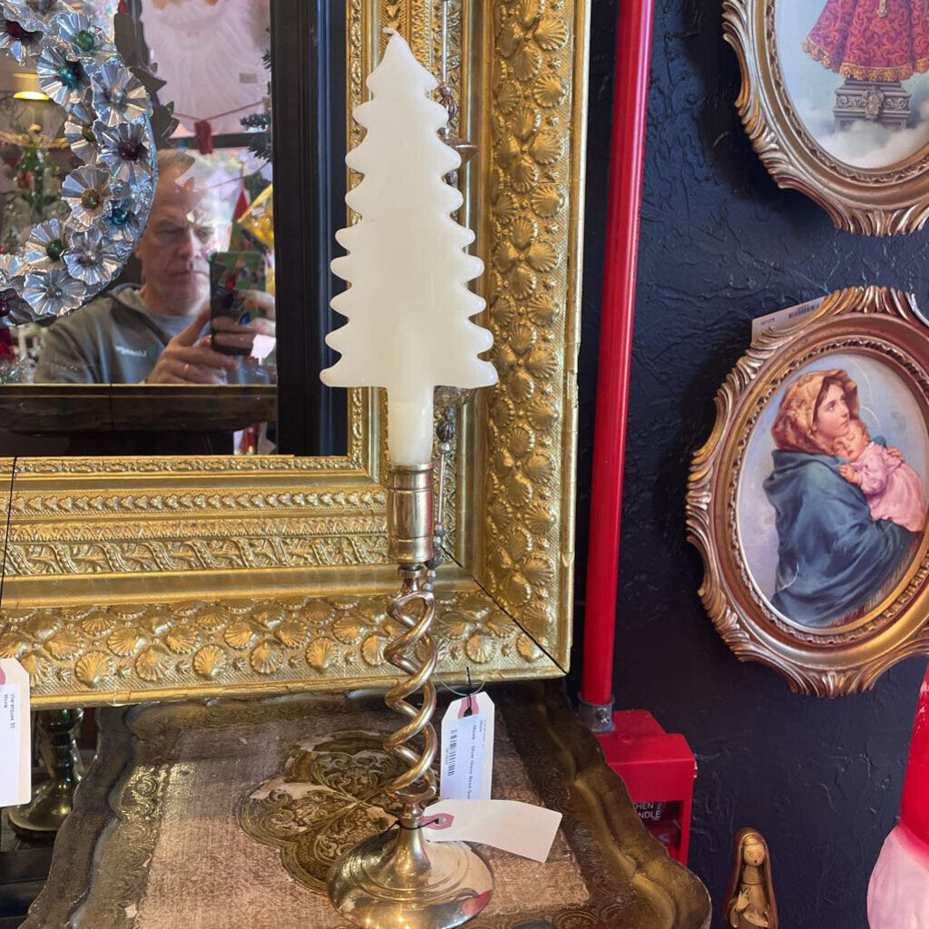 Moxie - Barley Twist Brass Single Candlestick - 8.5"