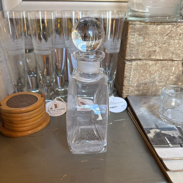 Oval crystal glass liquor bottle