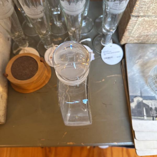 Oval crystal glass liquor bottle