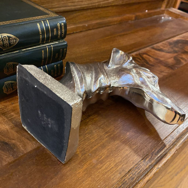 Vintage Cast Metal Whippet Greyhound Bookends 7.5 x 7