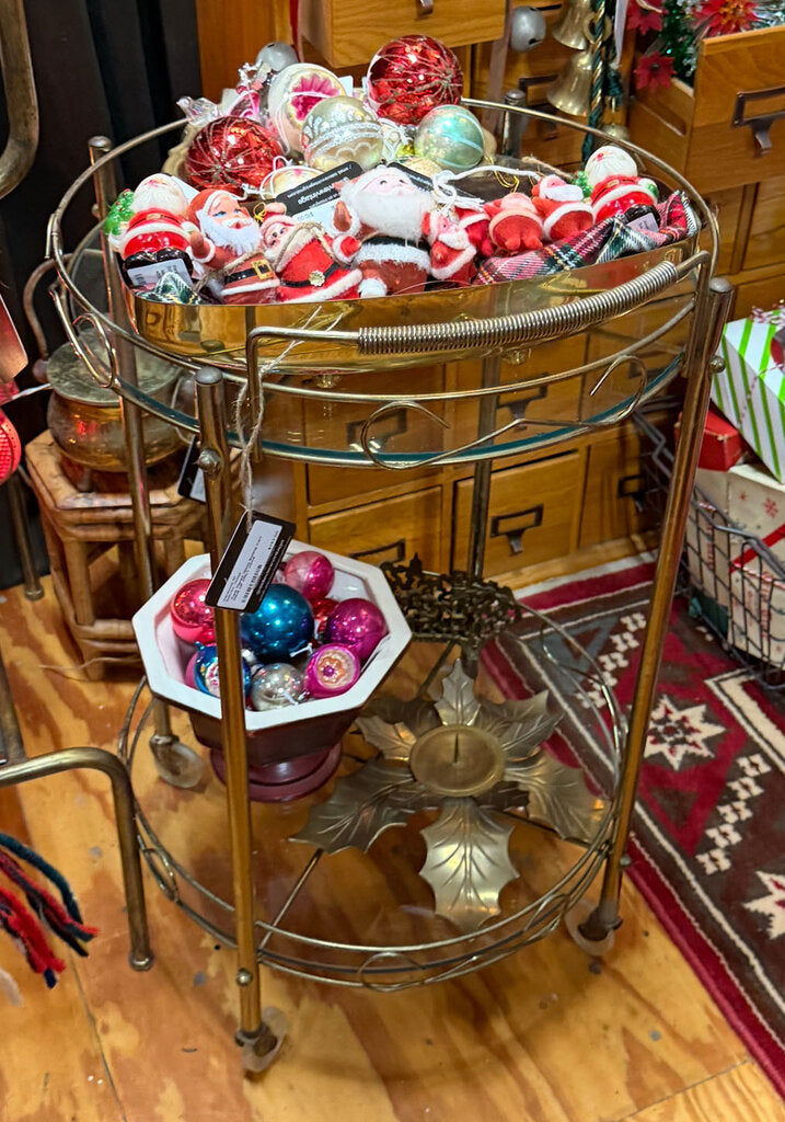 Two Tiered Glass Rolling Cart PICK UP ONLY H3114