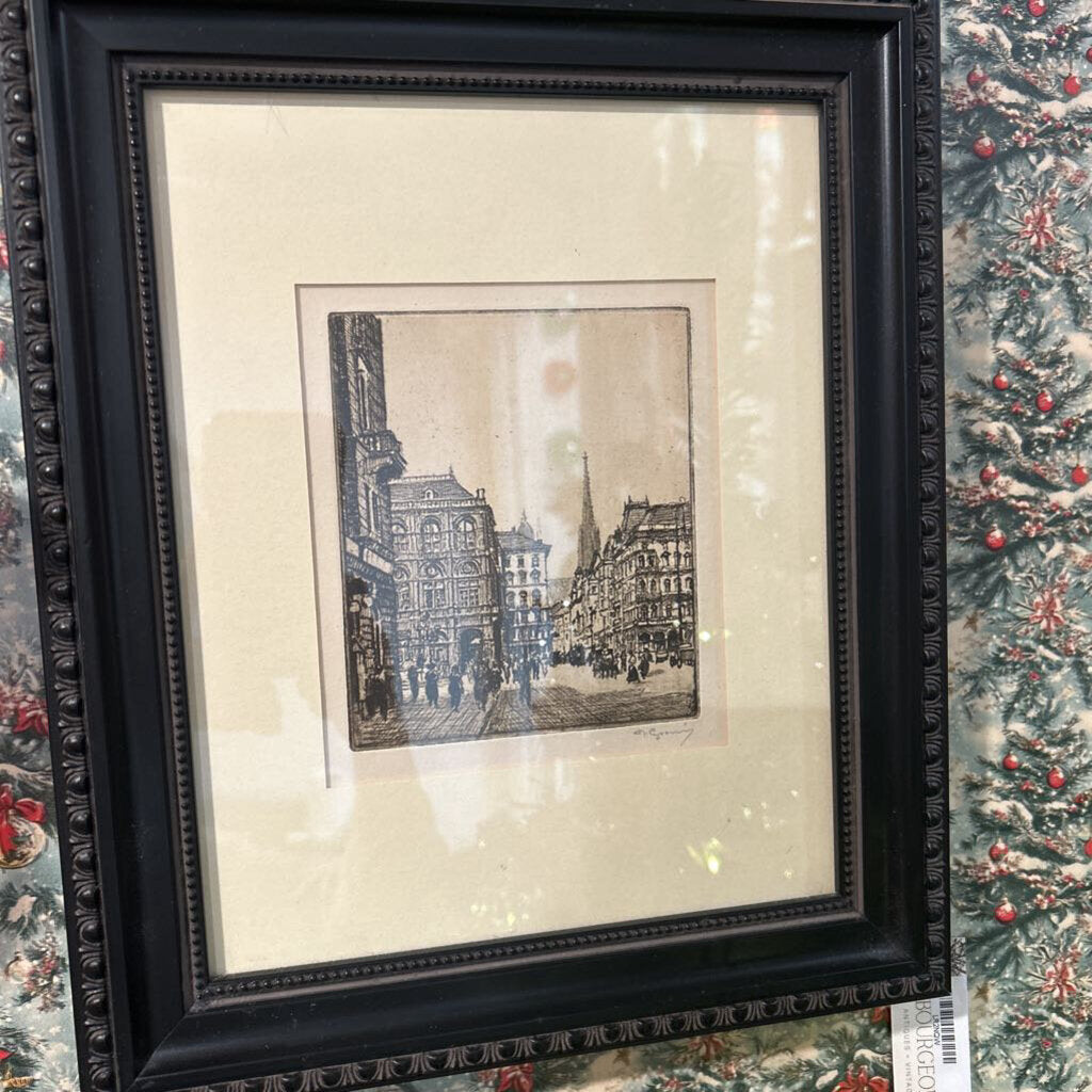 Framed Engraving of Vienna Austria