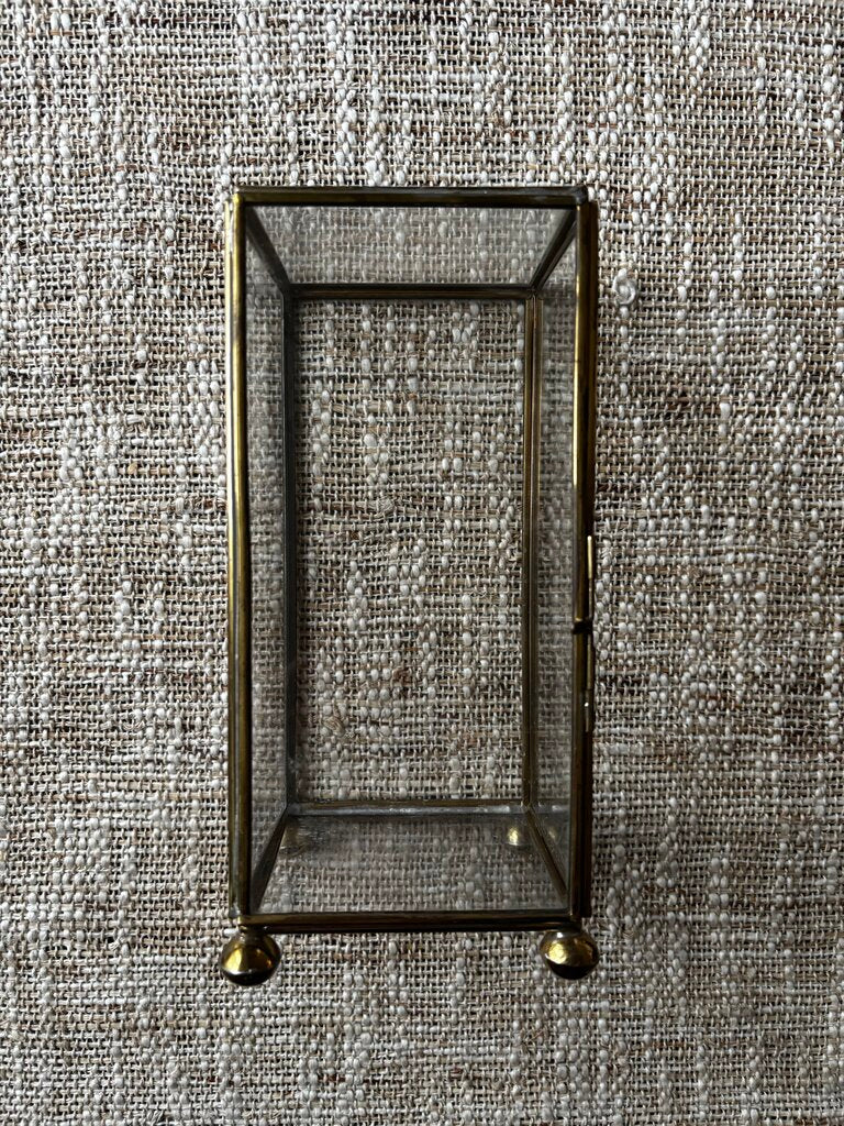 Glass and Brass Display Case 8 H
