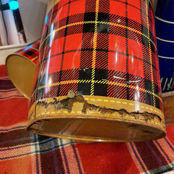 JFV ~ Vintage Scotch Plaid 2 gallon cooler ~ as is