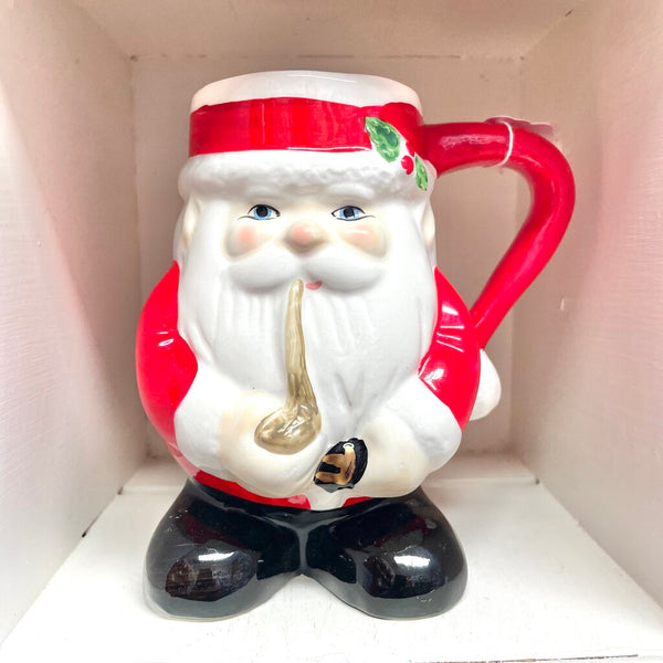Moxie - Vintage 1994 Santa With Pipe Mug 5" Tall