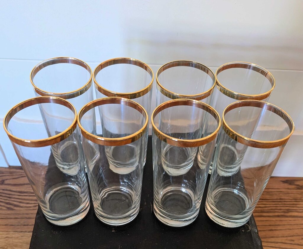 Vintage MCM Highball Glasses - Set/8 - 6"
