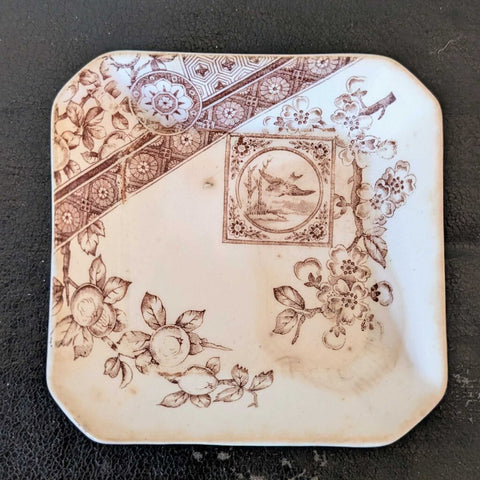 Antique 1880s Ridgway Dado Butter Dish 4"