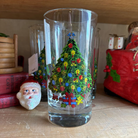 Set of 5 vintage Christmas Collins glasses