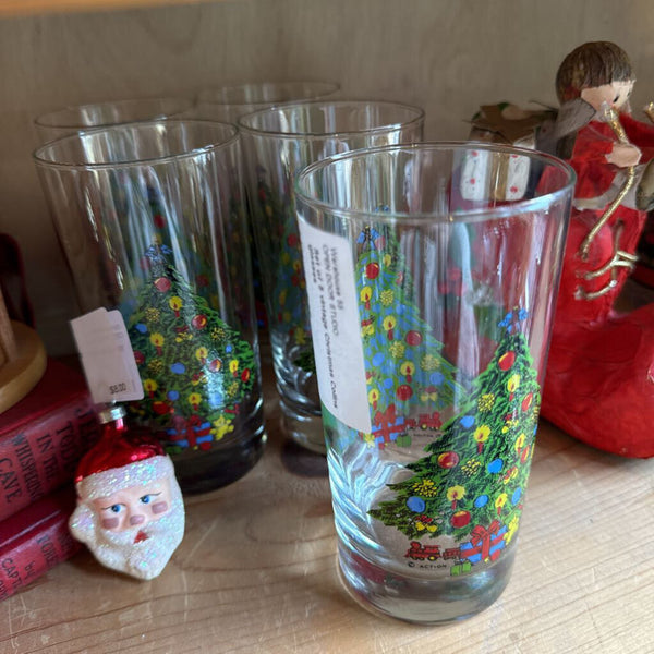 Set of 5 vintage Christmas Collins glasses
