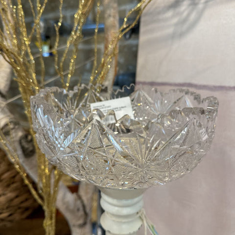 Cut crystal bowl EAPG brilliant cut sawtooth edge (small)
