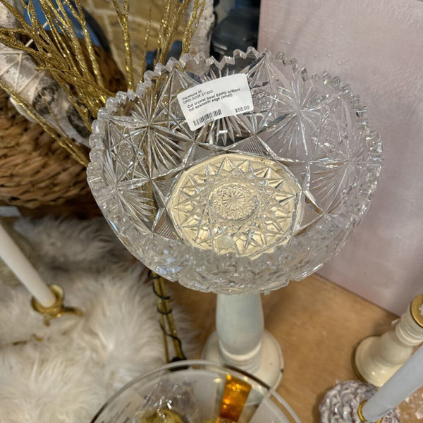 Cut crystal bowl EAPG brilliant cut sawtooth edge (small)